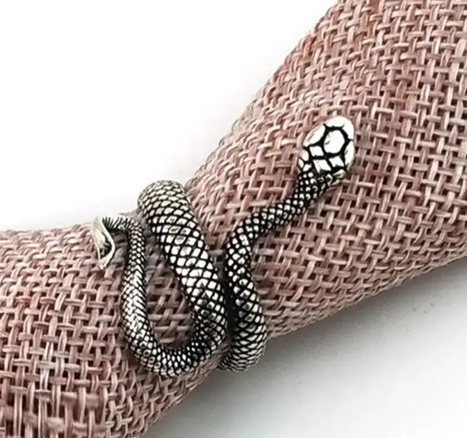 Кольцо Змея кольцо кольцо со змеей Snake серебряный цвет - Фото 4 Кольцо Змея кольцо кольцо со змеей Snake серебряный цвет - изображение 4