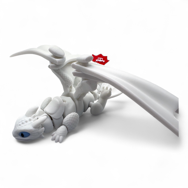 Іграшка Біла Фурія Light Fury з фільму “Як приборкати дракона”, 200 мм, 3D-друк FDM, Біла - зображення 5