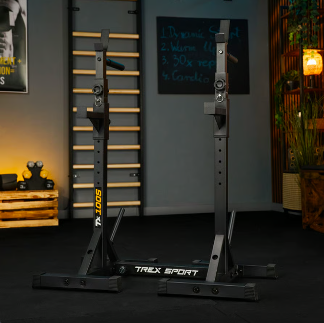 Стойки под штангу Trex Sport TX-100S регулируемые с ручками для отжиманий - изображение 6