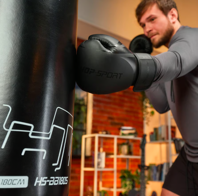 Боксерские перчатки Hop-Sport HS-BG10 10oz черные - изображение 2