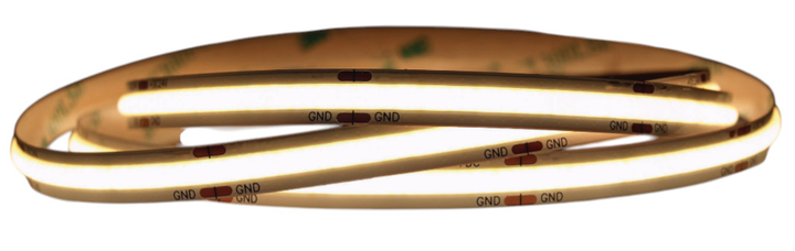 Професійна світлодіодна стрічка MW Lighting UQS COB 5 Вт/м 12В 320LED 3000K CRI90 IP20 5м (5902135162156) - зображення 1