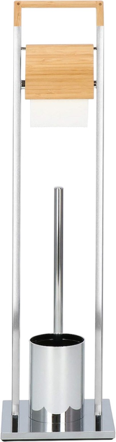 Stojak na papier toaletowy i szczotkę do Wc Springos 2w1 75.5 x 18.5 x 18.5 cm (5907719409870) - obraz 1
