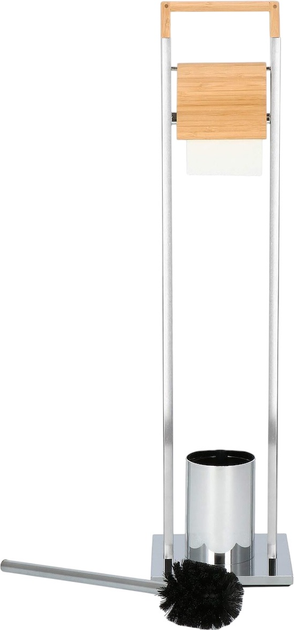 Stojak na papier toaletowy i szczotkę do Wc Springos 2w1 75.5 x 18.5 x 18.5 cm (5907719409870) - obraz 4