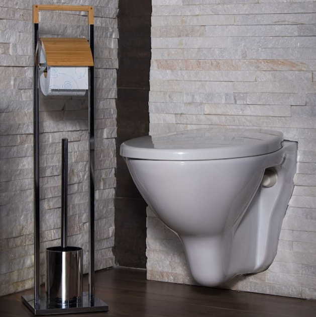 Stojak na papier toaletowy i szczotkę do Wc Springos 2w1 75.5 x 18.5 x 18.5 cm (5907719409870) - obraz 9