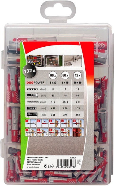 Дюбель Fischer Profi-Box DuoPower 132 шт. 538621 (4048962264937) - зображення 5