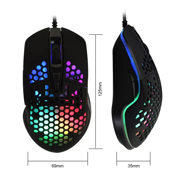 Мышка компьютерная игровая проводная UKC RX M802 с RGB LED подсветкой - изображение 3