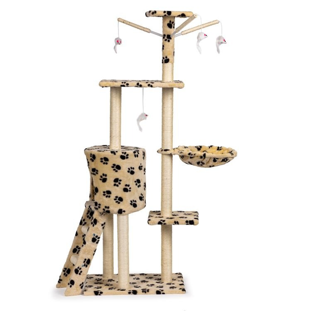 Drapak dla kota Petsi domek drzewo legowisko 138 cm XL odciski łapek (5903089065937) - obraz 3