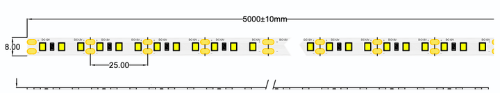 Profesjonalna tasma LED MW Lighting HQS 9.6 W/m 12V 120LED 14000K CRI80 IP64 5m (5902135160978) - obraz 3