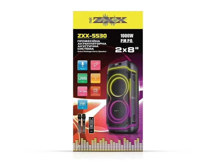 ZXX‑5530 портативна колонка 80 Вт 2×8