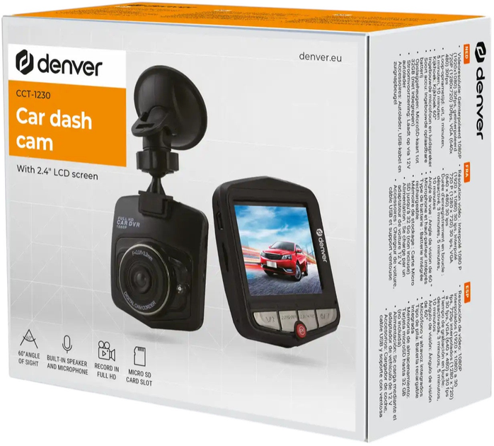 Wideorejestrator Denver CCT-1230 1080P (5706751064463) - obraz 2