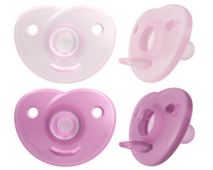 Smoczek Philips Avent Soothie 0-6m 2 szt Różowy SCF099/22 (8710103991625) - obraz 2