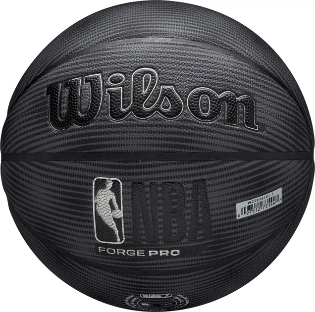 Баскетбольный мяч Wilson NBA FORGE PRO MIDNIGHT черно-темно-серый Размер 7 WZ2015101XB7 - изображение 5