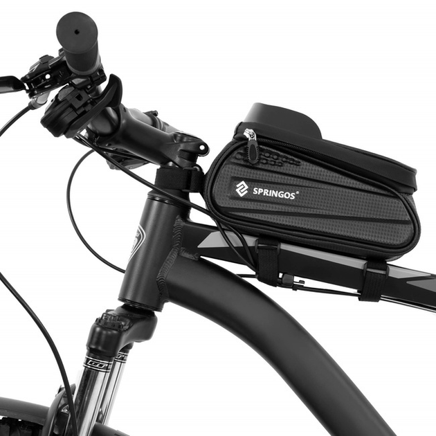 Sakwa rowerowa na ramę Springos z pokrowcem na telefon BA0090 Czarna (5907719498027) - obraz 18
