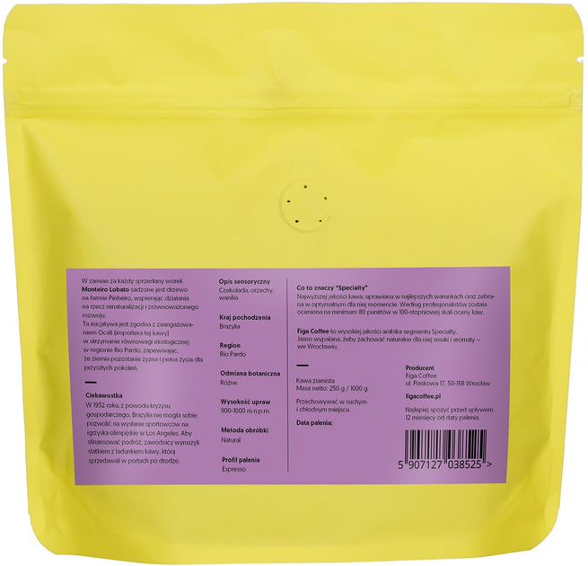 Кава в зернах Figa Coffee Brazylia Monteiro Lobato Natural Espresso 250 г (5907127038525) - зображення 2