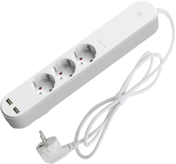 Listwa zasilająca Denver 3in1 + 2x USB 1.5 m White (SHP-310U) - obraz 1