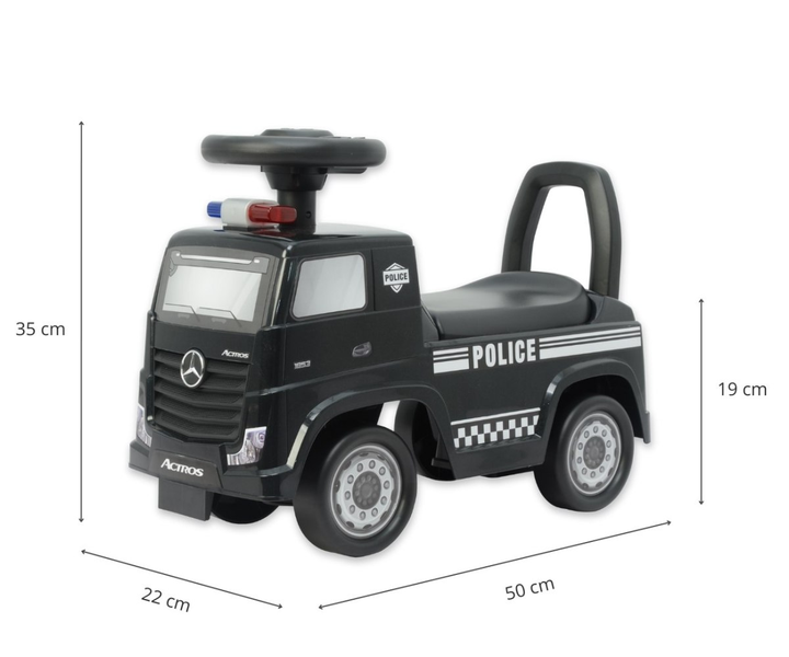 Pojazd dla dzieci Milly Mally Mercedes-Benz Actros Police Czarny (5901761129427) - obraz 10