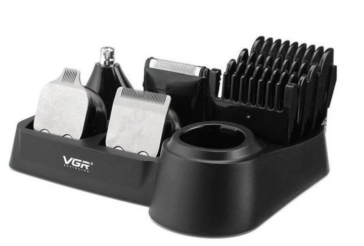 Акумуляторний триммер для стрижки бороди та вусів з USB та LED-дисплеєм VGR V-105 Pro Чорний + Масло для змащення лез - изображение 5