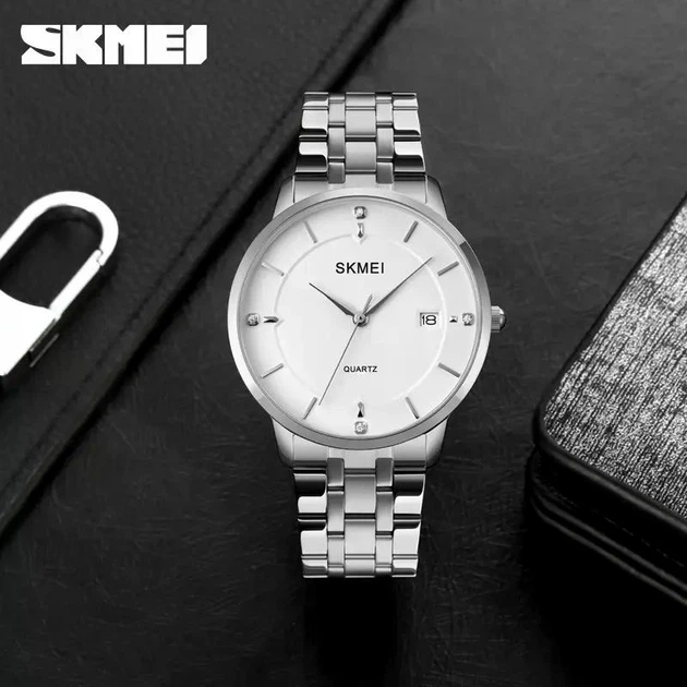 Мужские классические часы Skmei 1801S серебристые на браслете - Фото 2 Мужские классические часы Skmei 1801S серебристые на браслете - изображение 2