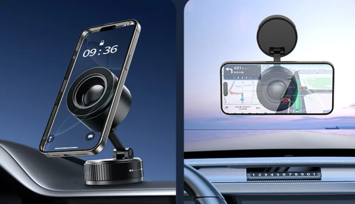 Магнітний автотримач з bluetooth колонкою для сматрфонів Fast Holder Pro 10 на присосці FH-10187 Black - зображення 8