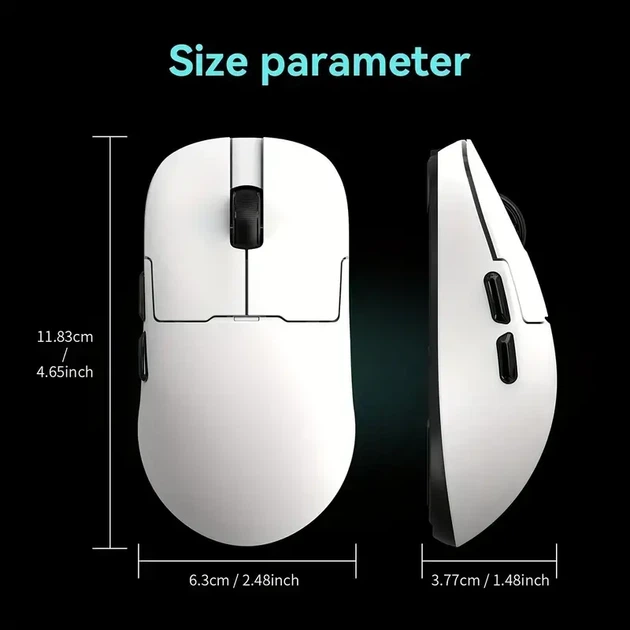 Ajazz AJ159P MC White: Бездротова ігрова мишка з 12000 DPI, RGB підсвіткою та магнітною зарядною станцією - зображення 4