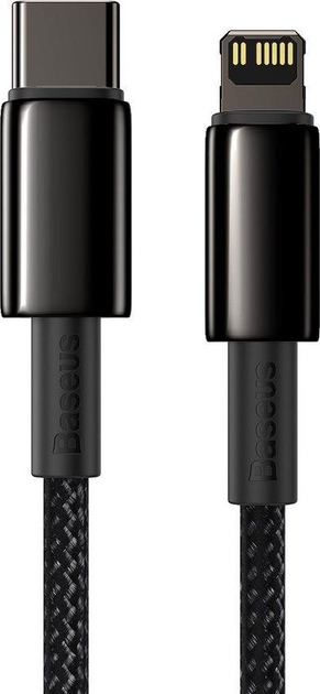 Kabel Baseus Tungsten Gold Type-C do Lightning PD 20W 1 m Black (CATLWJ-01) - obraz 3