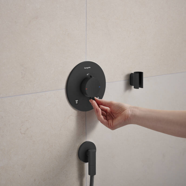 Смеситель скрытого монтажа HANSGROHE ECOSTAT COMFORT 33715670, чорний матовий - изображение 3