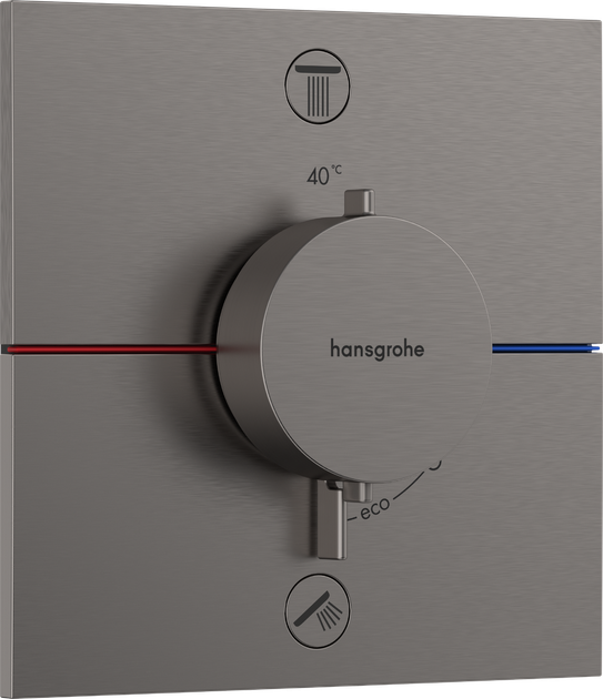 Термостат для душа HANSGROHE SHOWERSELECT COMFORT E 15572340, черный матовый хром - Фото 1 Термостат для душа HANSGROHE SHOWERSELECT COMFORT E 15572340, черный матовый хром - изображение 1