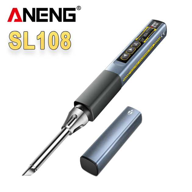 Портативный паяльник ANENG SL108 Silvery 96Вт 5-28В 100-450°C паяльная станция USB паяльник - Фото 1 Портативный паяльник ANENG SL108 Silvery 96Вт 5-28В 100-450°C паяльная станция USB паяльник - изображение 1