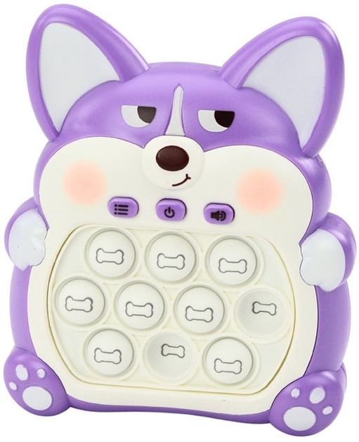 Аркадна гра Lean Toys Pop-it Консоль Лисеня 7 Режимів гри Фіолетова (5905991023029) - зображення 1