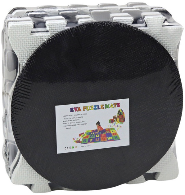 Mata-puzzle miękka kontrastowa edukacyjna Lean Toys EVA Czarno-biała 19 elementów 17481 (5905991003113) - obraz 1