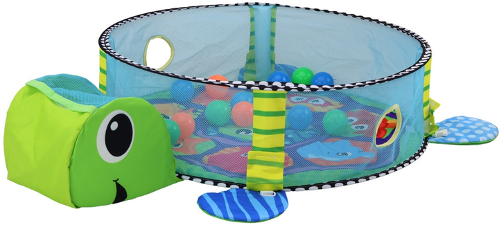 Килимок-лежанка для немовляти Lean Toys 3 в 1 Черепаха з басейном і кульками 17670 (5905991005209) - зображення 4