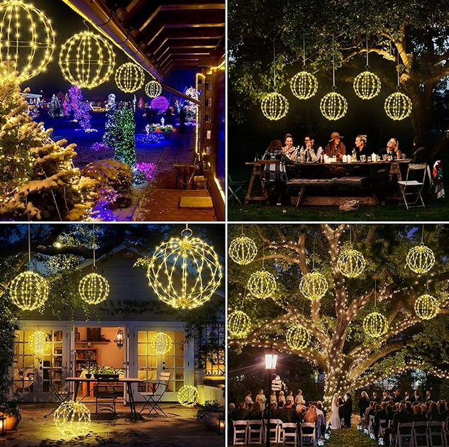 Підвісна світлодіодна куля Livarno Home «StarSphere» 140 LED D-30cm (NY1331072025) - Фото 4 Підвісна світлодіодна куля Livarno Home «StarSphere» 140 LED D-30cm (NY1331072025) - изображение 4