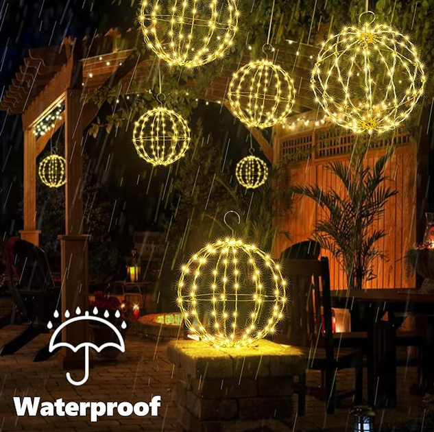 Підвісна світлодіодна куля Livarno Home «StarSphere» 140 LED D-30cm (NY1331072025) - Фото 7 Підвісна світлодіодна куля Livarno Home «StarSphere» 140 LED D-30cm (NY1331072025) - изображение 7