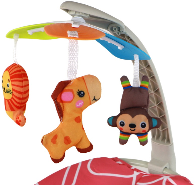 Kołyska-bujaczek Lean Toys 2w1 Żyrafa z dźwiękami i wibracją 16241 (5905679077740) - obraz 5