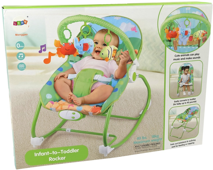 Kołyska-bujaczek Lean Toys 2w1 z zabawkami 9489 (5904204755139) - obraz 1
