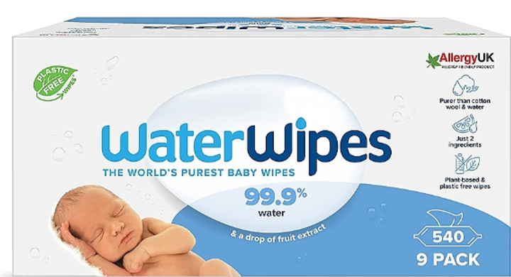 Набір дитячих вологих серветок WaterWipes 9 х 60 шт (5099514400159) - зображення 1