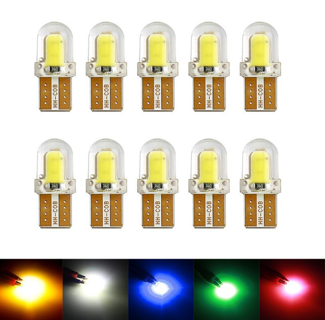 Автомобільна лампочка T10 W5W COB LED Жовтий - зображення 4