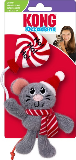 Zabawka dla kotów Kong Holiday Occasions Mouse 18 cm Szara (35585531175) - obraz 1