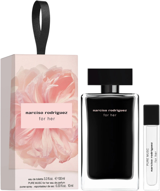 Zestaw damski Narciso Rodriguez For Her Woda toaletowa For Her 100 ml + Woda perfumowana For Her Pure Musc 10 ml (3423222121747) - obraz 1