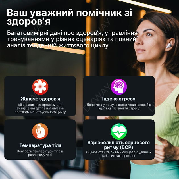 Розумне смарт кільце з трекером фітнес-кільце з кейсом для зарядки та функцією управлінням жестами Smart Ring DKWAY Q9 Розмір 10 Titanium Black - зображення 3