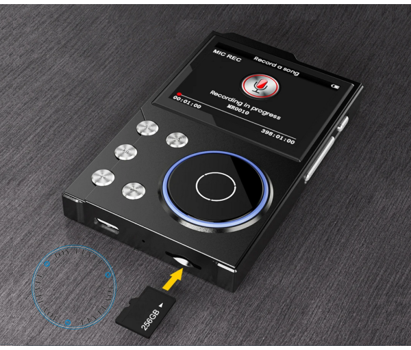 MP3-плеєр Hi-Fi AUDIO FM радіо Bluetooth DSD256 - підтримка Еквалайзера Line-Out та Диктофону пам'ять до 256 ГБ - Колір Металік-Темний - зображення 5
