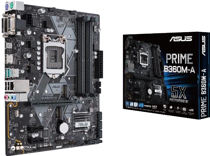 Материнская плата Asus Prime B360M-A (s1151, Intel B360, PCI-Ex16) - Фото 6 Материнская плата Asus Prime B360M-A (s1151, Intel B360, PCI-Ex16) - изображение 6