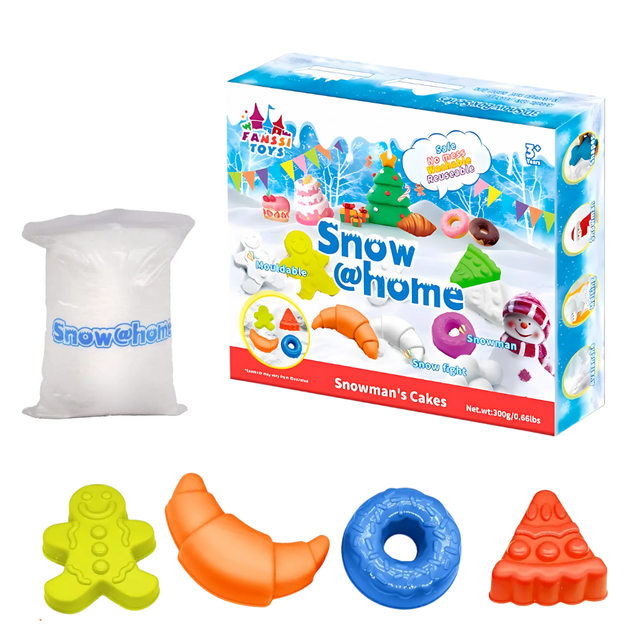 Кинетический снег,песок для детей,набор " Snowman's Cakes ",детская масса для лепки набор для творчества с формочками SN-06 - изображение 2