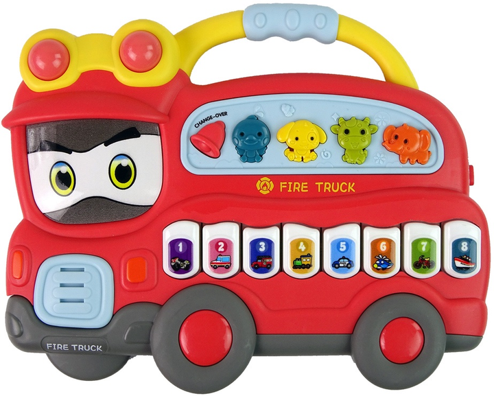 Pianinko interaktywne Lean Toys Straż Pożarna Czerwone 11706 (5905214973650) - obraz 3