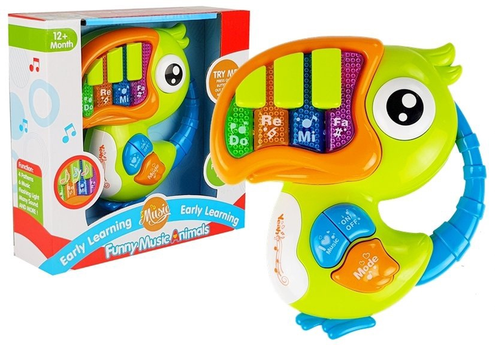 Піаніно-органчик Lean Toys Do Re Mi Папуга Зелений 4066 (5907625580571) - зображення 2