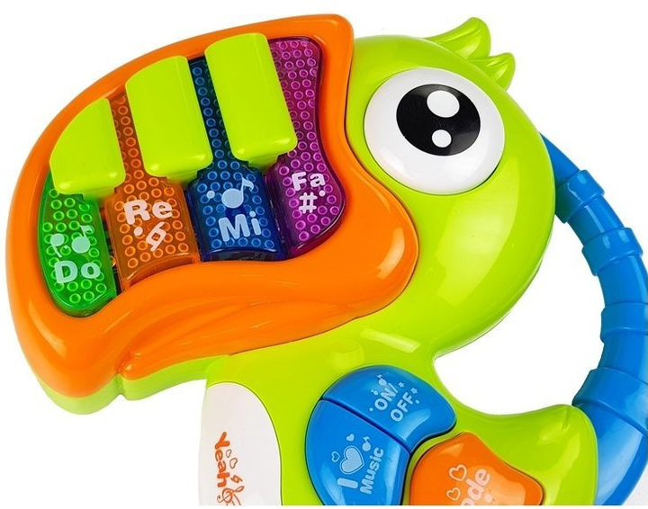Піаніно-органчик Lean Toys Do Re Mi Папуга Зелений 4066 (5907625580571) - зображення 4
