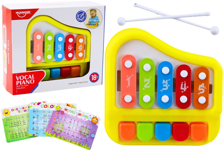 Pianinko dla malucha Lean Toys Żółte 4298 (5908275997757) - obraz 2