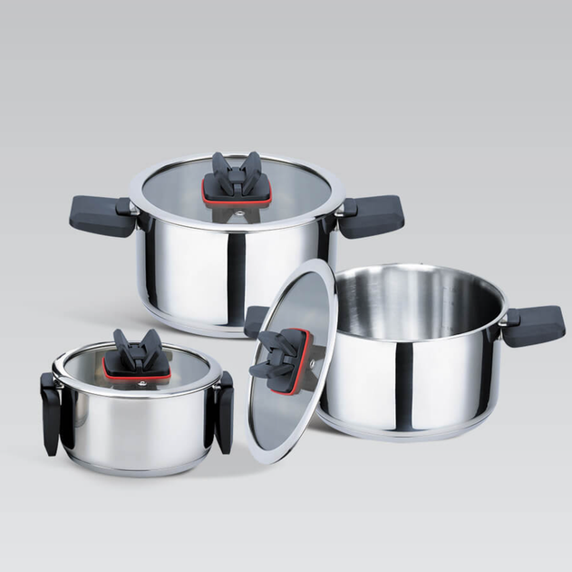 Набор посуды нержавеющий Maestro 1.5 x 3.5 x 6.6л (3шт) (MR-3531-6) - изображение 2
