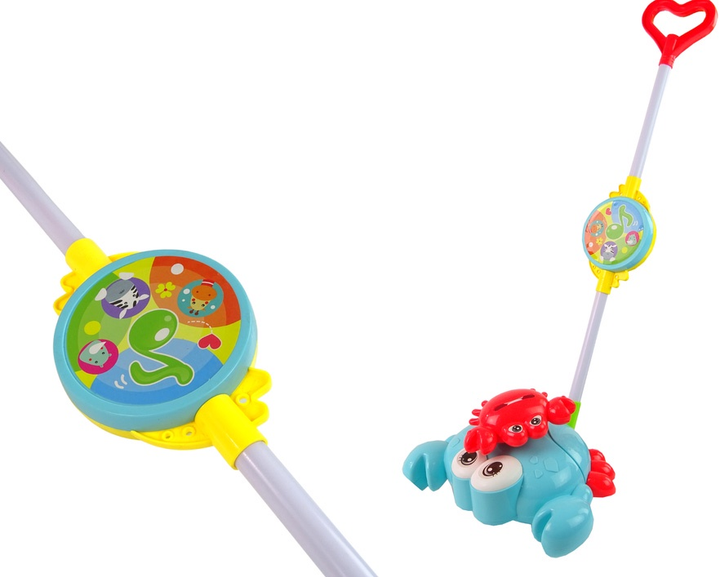 Pchacz na kiju LEAN Toys Krab świecący z muzyką Niebieski 13070 (5905323212718) - obraz 3