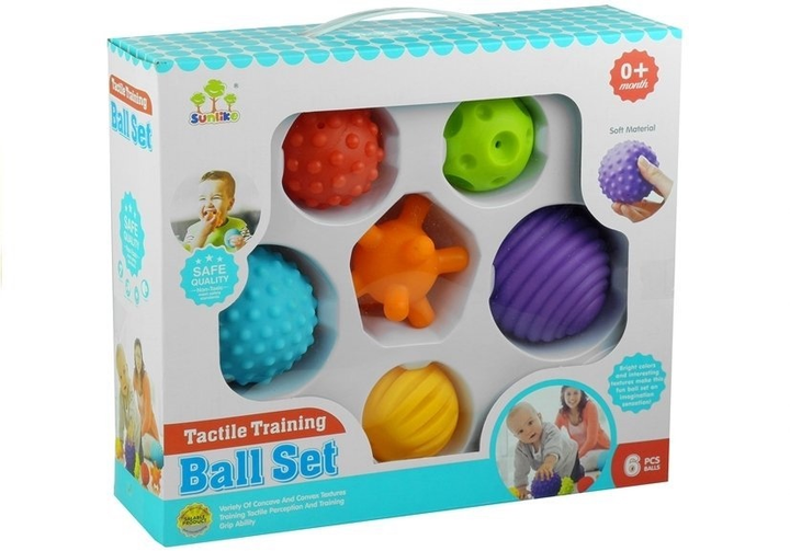 Набір сенсорних м'ячів LEAN Toys для малюків, 6 шт., 3724 (5905884453810) - зображення 1